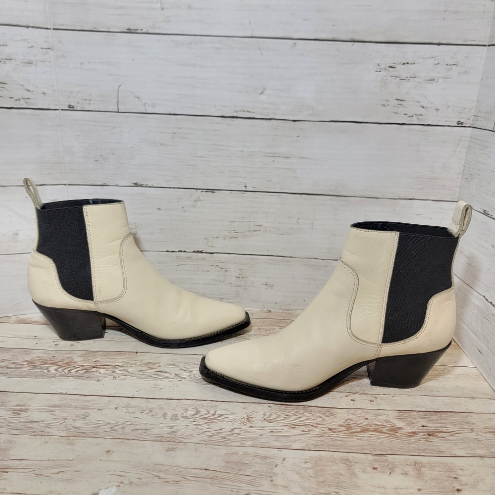 Everlane Cream and Black Ankle Boots - Picture 9 of 15
